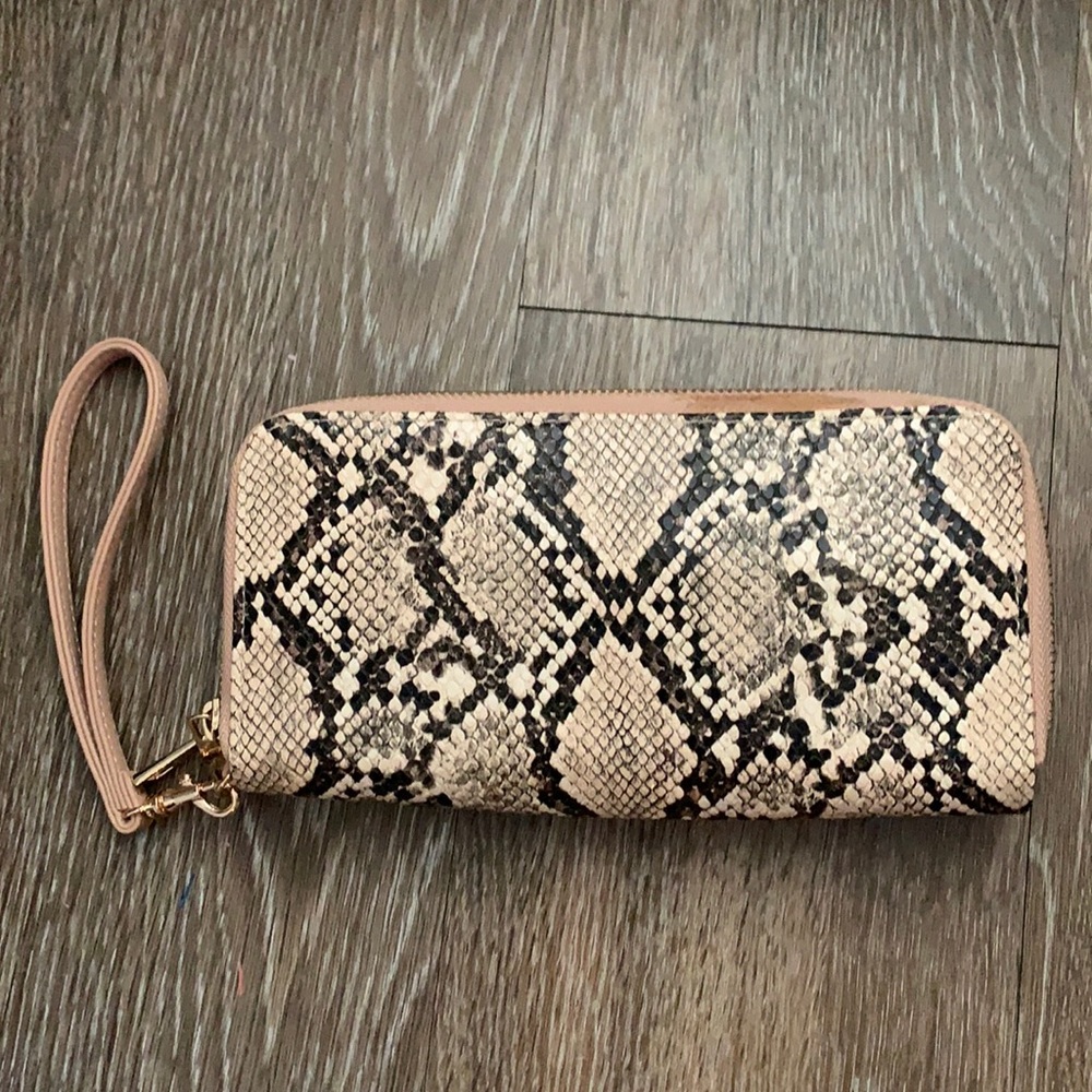 Snakeskin clutch wallet